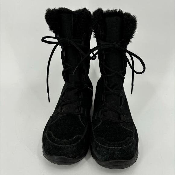 Columbia Ice Maiden Winter Boot Black Suede Leather Waterproof Faux Fur Size 9.5 - Picture 3 of 8